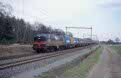 ACTS 1255 + empty train 69901 + 6702 (Schwarze Pumpe, BRD - Onnen, NL) at Holten (NL), February 2002