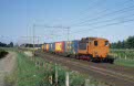 DSM 7 (in use with ShortLines) + short RTB container train 60109 (Geleen-Lutterade DSM, NL - Bron, NL) at Lutterade Aansluiting (NL) on 19 July 2002