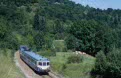 SNCF X 2843 + another X 2800 as passenger train from St. Claude (F) to Mouchard (F) at Lezat (F) on 20 July 2002