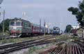 From left to right: CFR 60 0796 + CFR coaches as passenger train 4334 (Halmeu, RO - Oradea, RO); CFR 60 1230 + 4 CFR coaches as passenger train P 4073 (Sacueni Bihor (RO) - Sarmasag, RO) at Sacueni Bihor (RO) on 14 June 2002