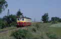 CD 831 158 approaches Blizkovice (CZ) as passenger train 14805 (Okrisky, CZ - Znojmo, CZ) on 15 June 2002