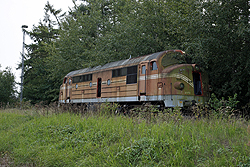 The remains of spare parts locomotive Contec Rail MX 1030 rest in Padborg (DK) on 5 September 2014.
