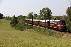 DSB Jernbanemuseet MY 1101 works a special passenger train from Tommerup (DK) to Odense (DK) just west of Odense on 6 September 2014.