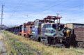 FEPASA E-1721 + E-1705 + freight cars at Chillan, 26 November 2005