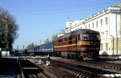 UZ TEP70-0143 leaves Poltava Pivdenna (UA) with a seven coach passenger train 616 to Mariupol (UA) on 27 April 2005.