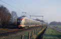 Historic Stichting Mat'54 Hondekop-Vier electric EMU 766 and Nederlands Spoorwegmuseum EMU 273 in Nijkerk as chartertrain 28309 'West Falen Express' on its way from Utrecht to Enschede on 8 December 2001
