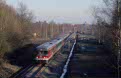 DB DMU 624 622 eases out of Gronau on 8 December 2001 towards Enschede on the just reopened railway line Gronau, BRD - Enschede, NL