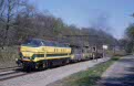 TSP 6106 + ES 102 + ES 208 (both for TSP) and two break wagons from Genk Goederen (B) to Schaarbeek (B) at Wezemaal (B), 7 April 2002