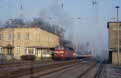 DB 219 013 + 3 PKP coaches as international passenger train RB 5927 (Szczecin Glowny, PL - Angerm�nde, BRD) at Passow (BRD) on 13 December 2002