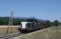 SNCF 466195 + 466290 + freight train from Veynes (F) to St. Auban (F) at Lavagne (F) on 26 July 2002
