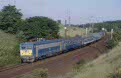 MAV V63 144 + 9 MAV coaches as passenger train from Budapest (H) to Gy�r (H) at Biatorbagy (H) on 14 June 2002
