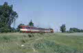 A CD 742 pulls three CD railcars as passenger train 14808 from Znojmo (CZ) to Okrisky (CZ) at Blizkovice (CZ) on 15 June 2002