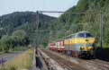 NMBS 5515 + 3 M2 coaches as passenger train IRm 4018 (Liers, B - Gouvy, B) at Esneux (B) on 25 June 2002