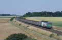 SNCF 472019 (rescue loco) + 8 SNCF coaches as passenger train from Paris Est (F) to Longueville (F) at Lizines (F) on 30 June 2002