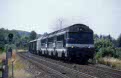 SNCF 68031 + 2 x 67400 + 1 x 72000 + freight train from Longueville (F) to Chaumont (F) at Ailleville (F) on 30 June 2002