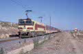 ONCF E-1110 + 1 ONCF Diekirch coach + 2 ONCF ex-NMBS K2 coaches + freight wagons as DGEG excursion train from Benguerir (MA) to Safi (MA) at Safi (MA) on 13 October 2002