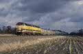 NMBS 6247 + 6299 + empty zinc ore train 49663 (Budel, NL - Antwerpen Lillo, B) at Geel (B), February 2003