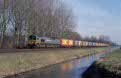 ShortLines PB 01 + RTB container train 60102 (Born, NL - Rotterdam Europoort, NL) at Rotterdam Pendrecht (NL) on 14 February 2003