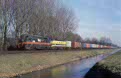 ACTS 6701 + NMBS 6236 (in use by ACTS) + Vos Leeuwarden container train 60263 (Kijfhoek, NL - Rotterdam Maasvlakte, NL) at Rotterdam Pendrecht (NL) on 14 February 2003