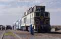 SNIM CC04 + ex-FNM doubledeck motorcar + ex-NMBS I3 coach at Choum (Mauritania) on 22 December 2001