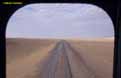 Mauritanian train driver's view out of SNIM CC 04 between Choum and Touajil (Mauritania) on 22 December 2001
