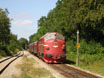 NSB 3.616 + 3 DSB coaches
+ DSB MX 1001 from Odense to Fruens B�ge arrives at Fruens B�ge on 15 August 2004.